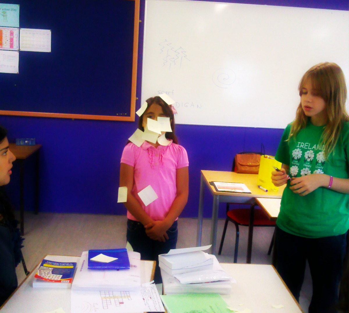 An activity using post-it notes in a young learner classroom